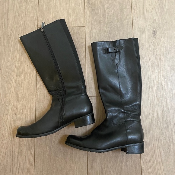 Blondo Shoes - Blondo Black Leather Boots with Heel Zipper  Size 10